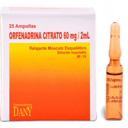 Ampolla Orfenadrina Citrato 60mg/2ml...venta X 1unidad