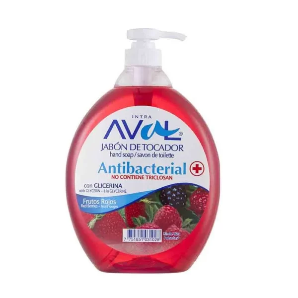 Jabon Líquido Aval Antibacteriano Frutos Rojos Cont. Neto 400ml...venta X 1unidad