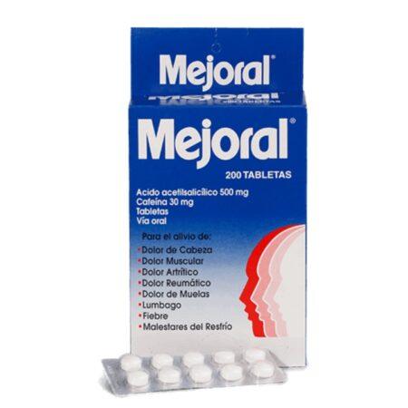 Mejoral Tableta( Acetilsalicilico 500mg +cafeína 30mg) X 200...venta X 1unidad
