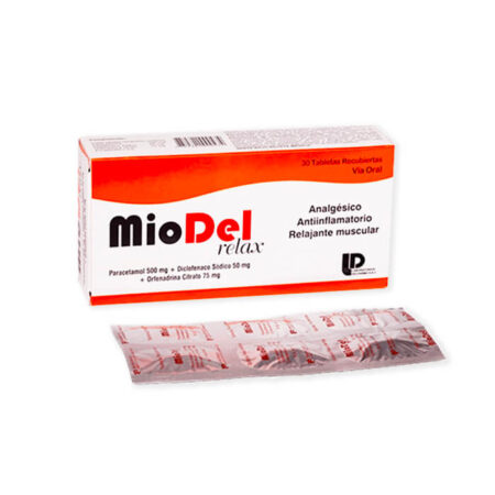 Miodel Relax (paracetamol 450mg+orfenadrina citrato 35 mg) X 100 Tab...venta X 1unidad