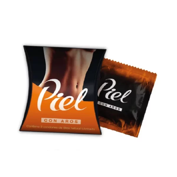 Preservativo Piel Con Aros Displey X3...............venta X 1unidad