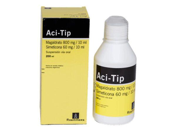 Jarabe Aci- Tip ( magaldrato 800 mg/10 ml,simeticona 60 mg/10 ml) Cont.neto 200 Ml...venta X 1unidad