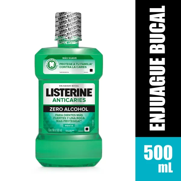 Enjuague Bucal Listerine Anticaries Zero Alcohol 500ml........venta X Una Unidad