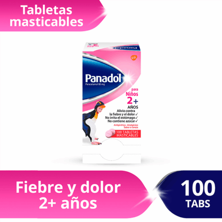 Panadol X 100 Tabletas Masticables (paracetamol 80 Mg ).....................venta X Una Unidad