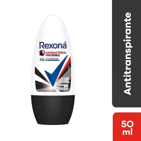 Rexona Fm Deo Roll On  Antibacterial Invisible 12x50ml Azul Rojo Negro