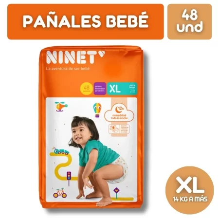 Pañal Ninet Talla Xl     ( 48 Unidades) ( Pañales),...venta X 1paquete