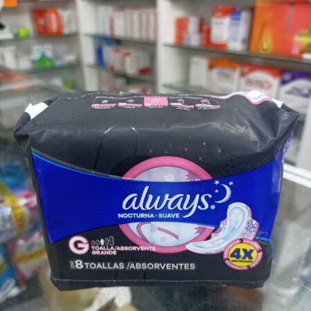 Toallas Always Noturno -suave X 8 Toallas Absorventes.............venta X Una Unidad