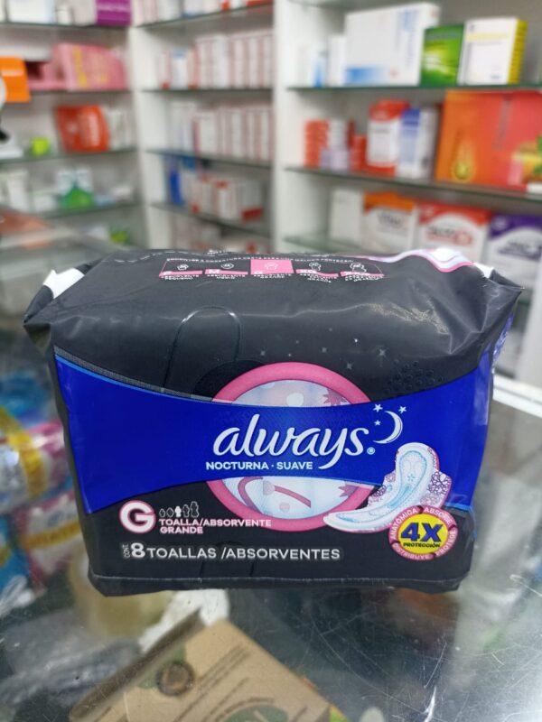 Toallas Always Noturno -suave X 8 Toallas Absorventes.............venta X Una Unidad