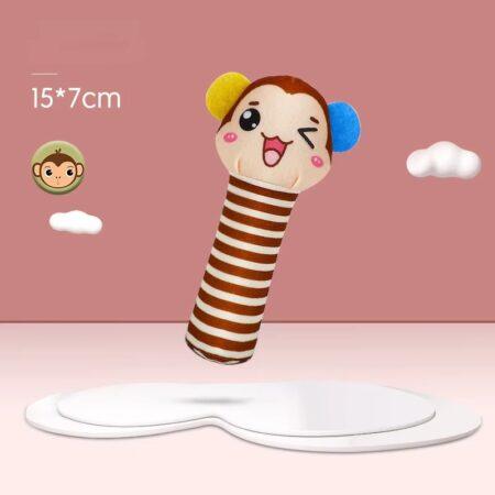 Sonajero Peluche Sensorial Marron , Juguete Para Bebé ... Venta X 1unidad