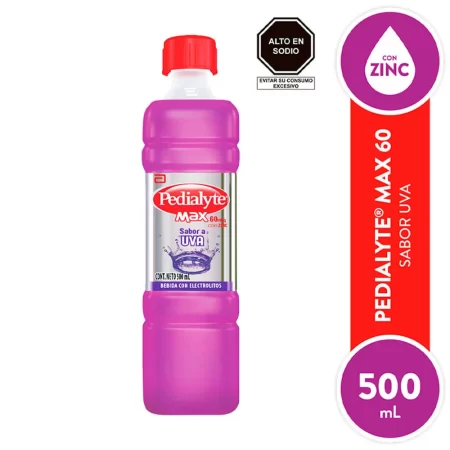 Pedialyte max sabor uva cont.neto 500 ml..................venta x una unidad