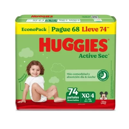 Pañal huggies xg verde paquetón  x 74 unidades................venta x un paquete