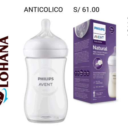 Biberon anticolico AVENT caja morada  9 onz ...  venta x 1 unidad