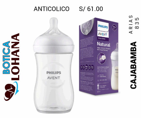 Biberon anticolico AVENT caja morada  9 onz ...  venta x 1 unidad