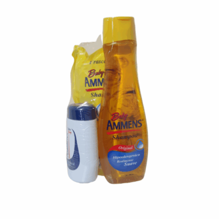Shampoo ammens original frasco 400 ml+ cojin 400 ml + talco 60gr.....venta x una unidad