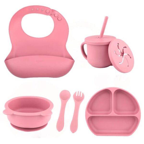 Pack liquidacion (pack de silicona: plato,cuchara,vaso color plomo)...venta x una unidad