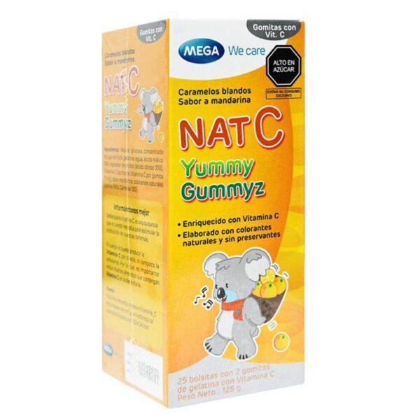 Nat C  yummy gummyz cont.neto 25 bolsas con dos gomitas...venta x una unidad