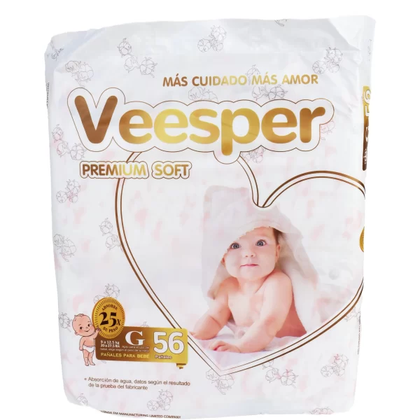 Pañal Veesper talla G contenido 56 unidades...........venta x una unidad