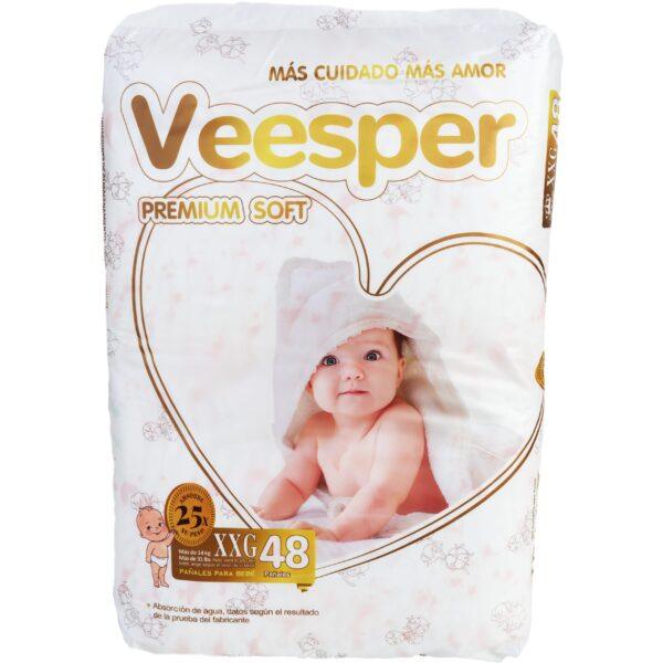 Pañal veesper talla XXG contenido neto 46 unidades......venta x una unidad