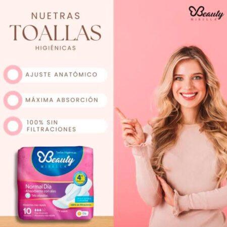 Toallas higienicas beauty mirella dia x 10 toallas .....venta x una unidad