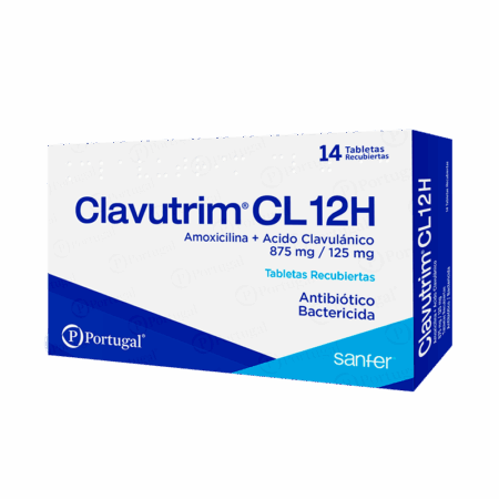 Clavutrim cl 12 h, tableta ( amoxicilina 875 mg+ acido clavulánico125 mg).....venta xuna unidad