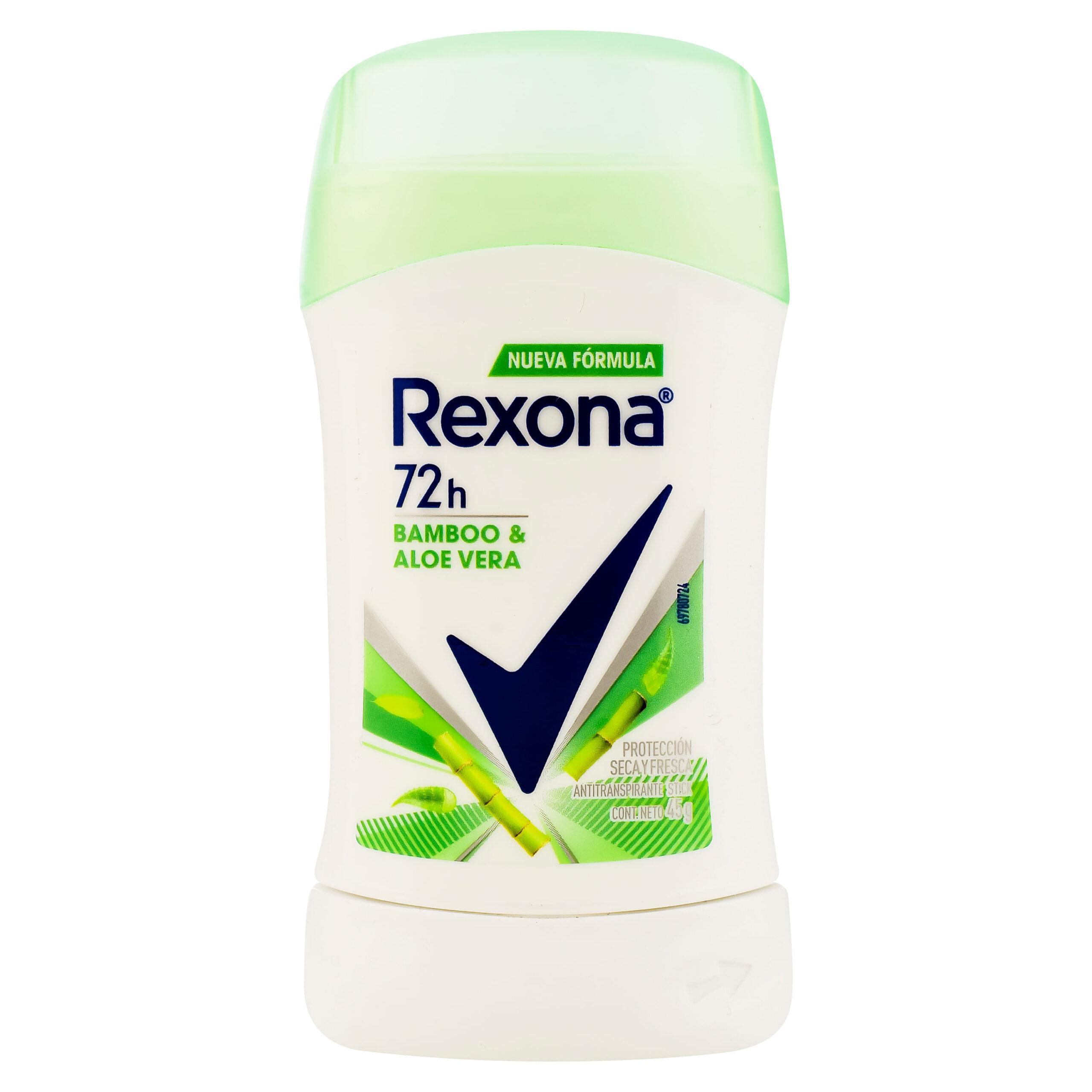Desodorante rexona barra 72 h  bamboo & aloe vera cont.neto 50 g.....venta x una unidad