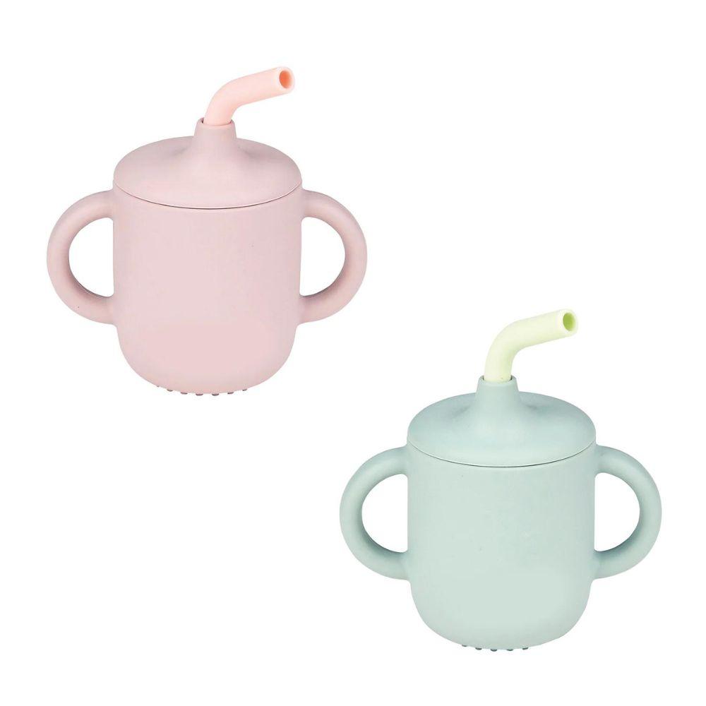 Vaso silicona caña alta (verde y azúl,morado,marrón)...venta x una unidad