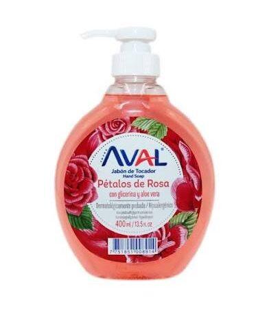 Jabon liquido aval petalos de rosa cont.neto 400 ml.............venta x una unidad