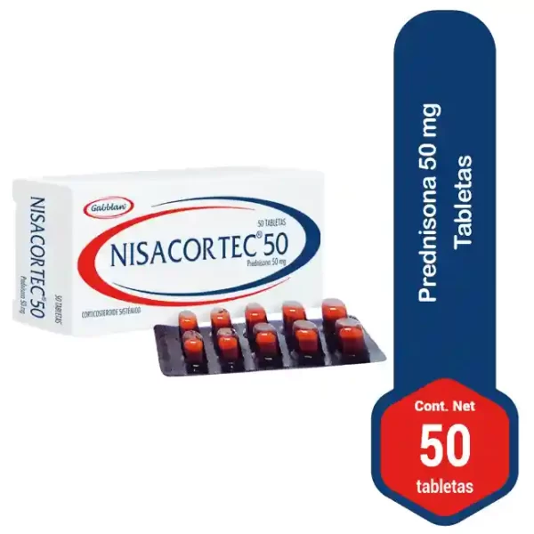 Nisacortec 50 Mg (prednisona 50 Mg) Caja X 5tabletas...venta X 1unidad