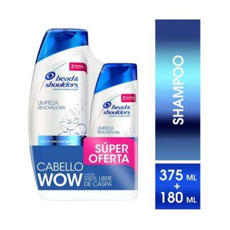 Pack head & shoulders 1 shampoo de 375 ml + 1 shampoo de 180 ml hidratación....venta x una unidad