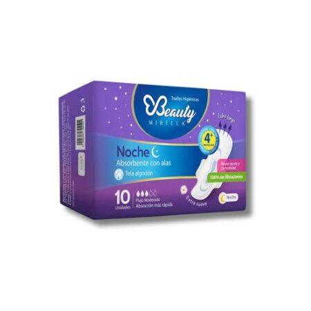 Toallas higienicas beauty mirella noche x 10 unidades.....venta x una unidad