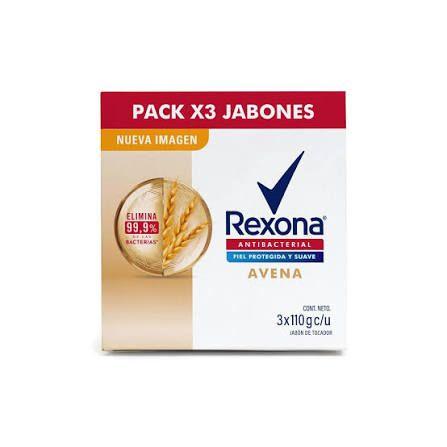 Pack x 3 jabones rexona,avena, cont.neto 110 gr...................venta x un pack