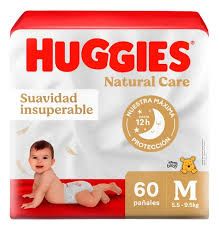 Pañal huggies natural care talla M x 60 unidades....venta x una unidad