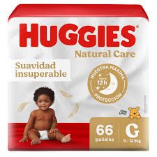Pañal huggies natural care talla G x 66 unidades..venta c una unidad