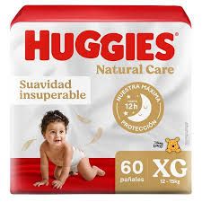 Pañal huggies natural care talla XG x 60 unidades...venta x una unidad