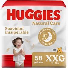 Pañal huggies natural care Talla XXG x 58 unidades