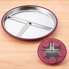Plato de acero tres divisiones grande..........venta x una unidad