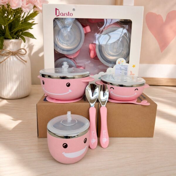 Set de comer para niños ( vajilla de 3 platos + 2 cucharas)....venta x una unidad