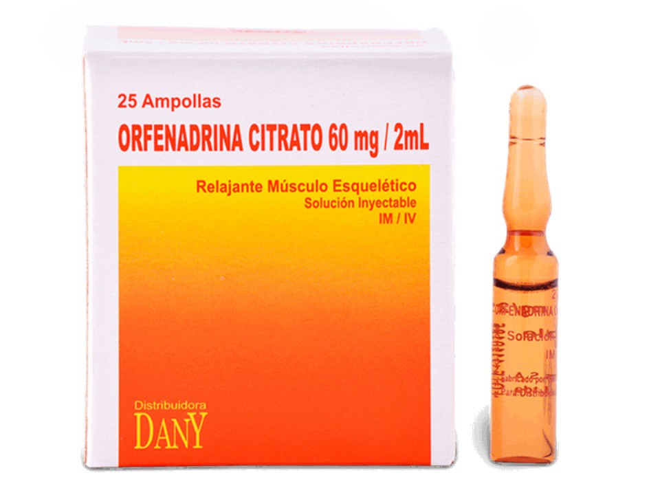 Ampolla Orfenadrina Citrato 60mg/2ml...venta X 1unidad: imagen 1