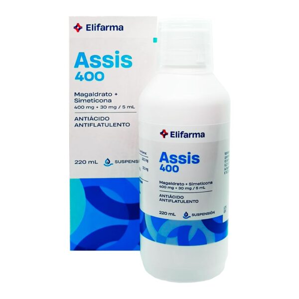 Assis 400 ( Magaldrato + Simeticona 400 Mg + 30 Mg/5 Ml ) Suspe X 220 Ml................venta X 1 Jarabe