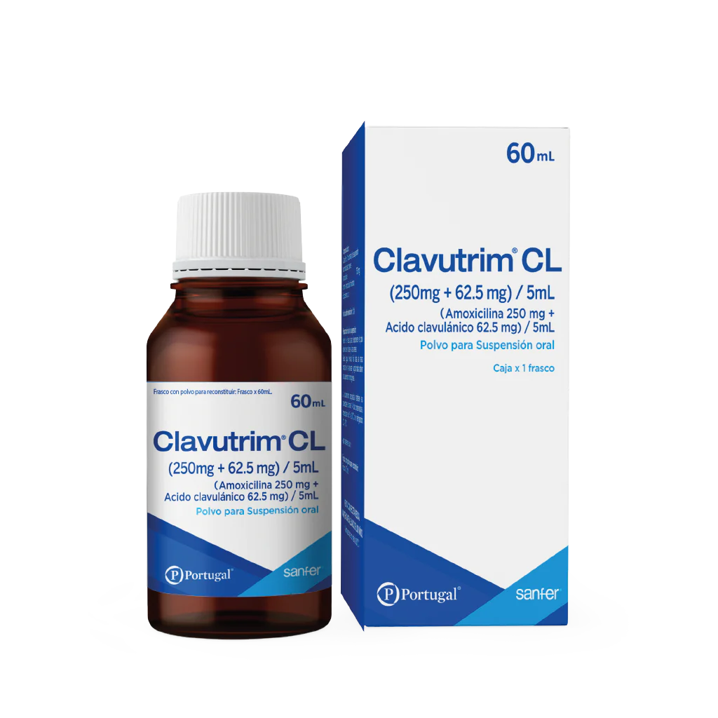 Clavutrim Cl jarabe (amoxicilina 250 Mg + Acido Clavulanico 62.50mg) cont.neto 60 ml...venta X 1unidad: imagen 1