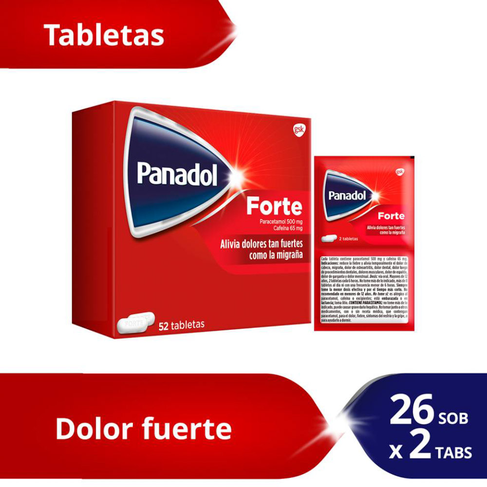 Panadol Forte 26  Sobres X 2 Table...venta X 1 Sobre: imagen 1