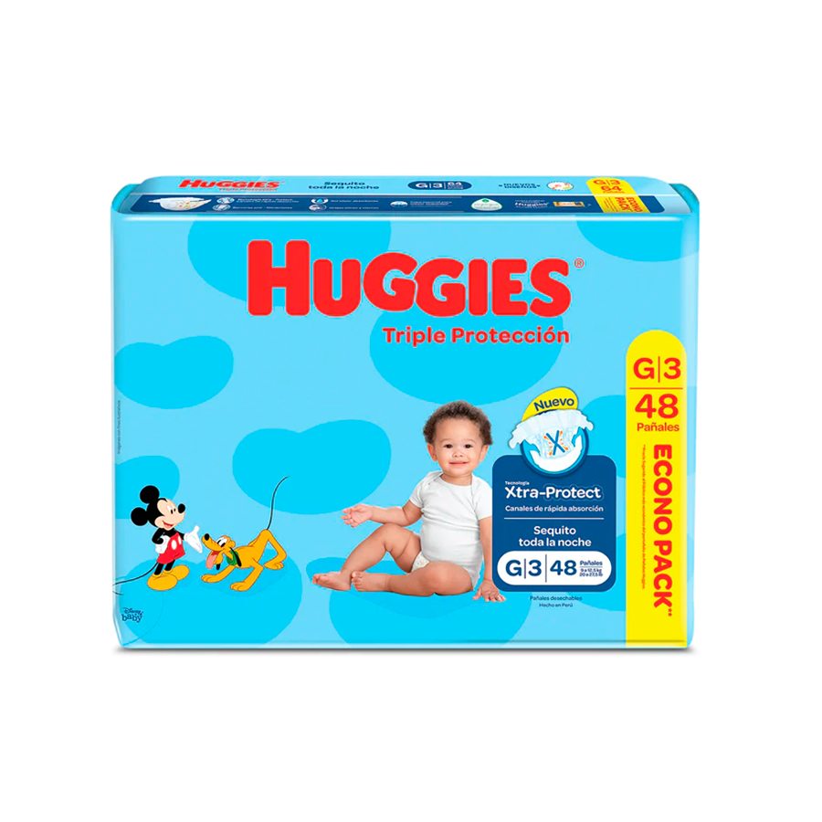 Pañal Huggies Celeste Triple Protección Talla ( G ) X 48 Unidades  ( Pañales)...venta X 1paquete: imagen 1