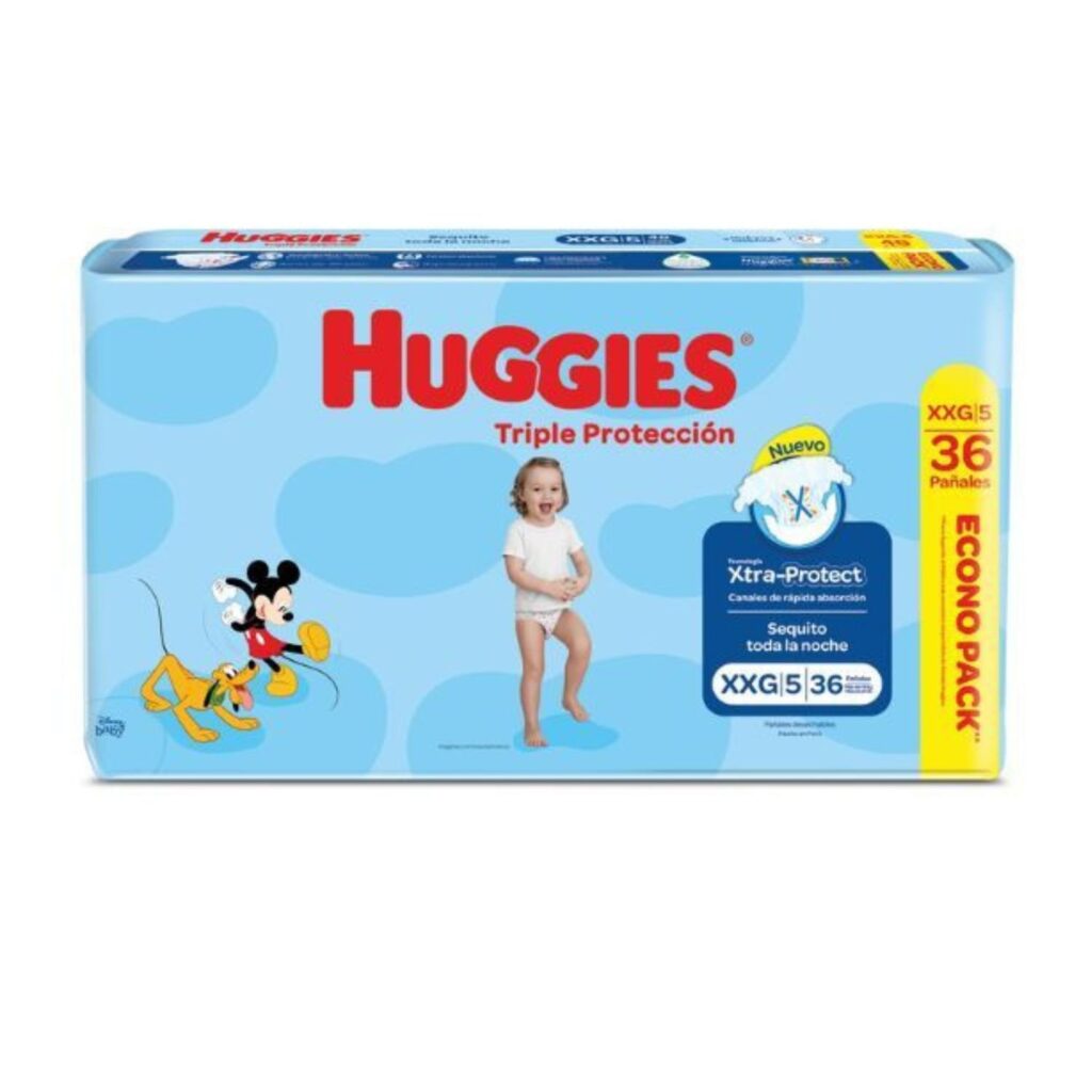 Pañal Huggies Celeste Triple Protección ( Xxg) Por 36 Unidades ( Pañales)....venta X 1paquete