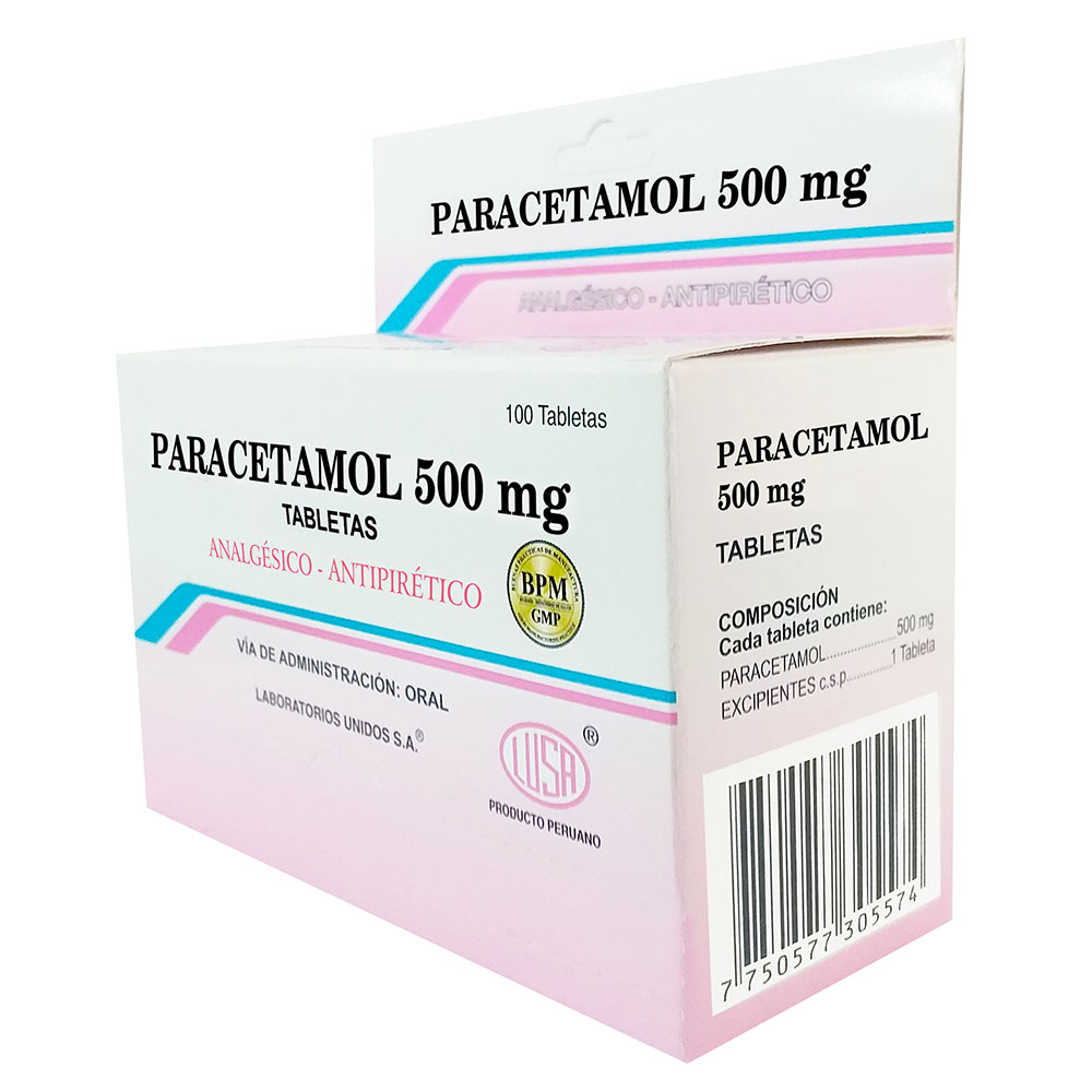 Paracetamol 500 Mg Caja X 100 Tabletas...venta X 1unidad: imagen 1