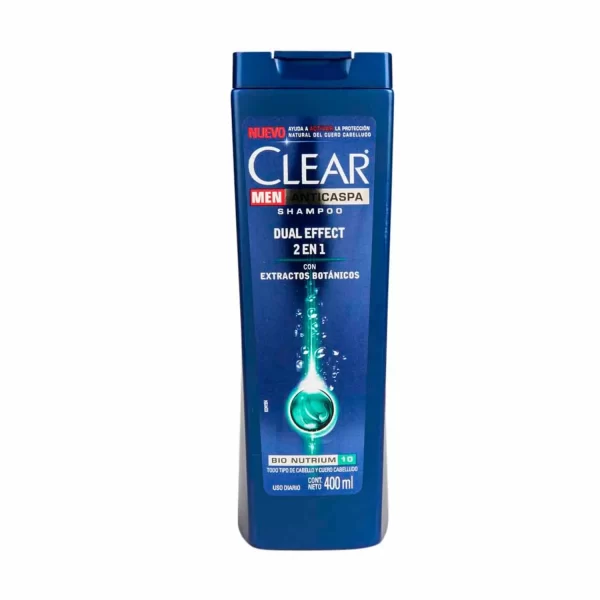 Shampoo Clear Men  limpieza diaria 2 en 1 Con.neto 400 Ml...venta X 1unidad