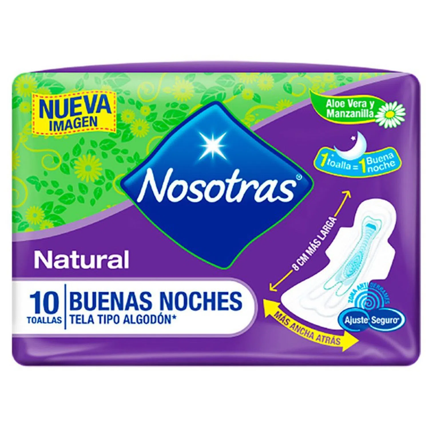 Toallas Higiénicas Nosotras Buenas Noches  X10 Und...............venta X 1 Paquete: imagen 1
