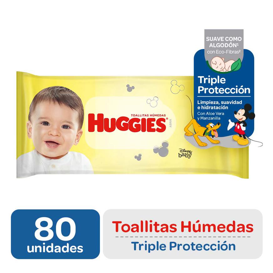 Toallitas Húmedas Huggies Triple Protección  X 80 Und ( pañitos humedos )....venta X 1unidad: imagen 1