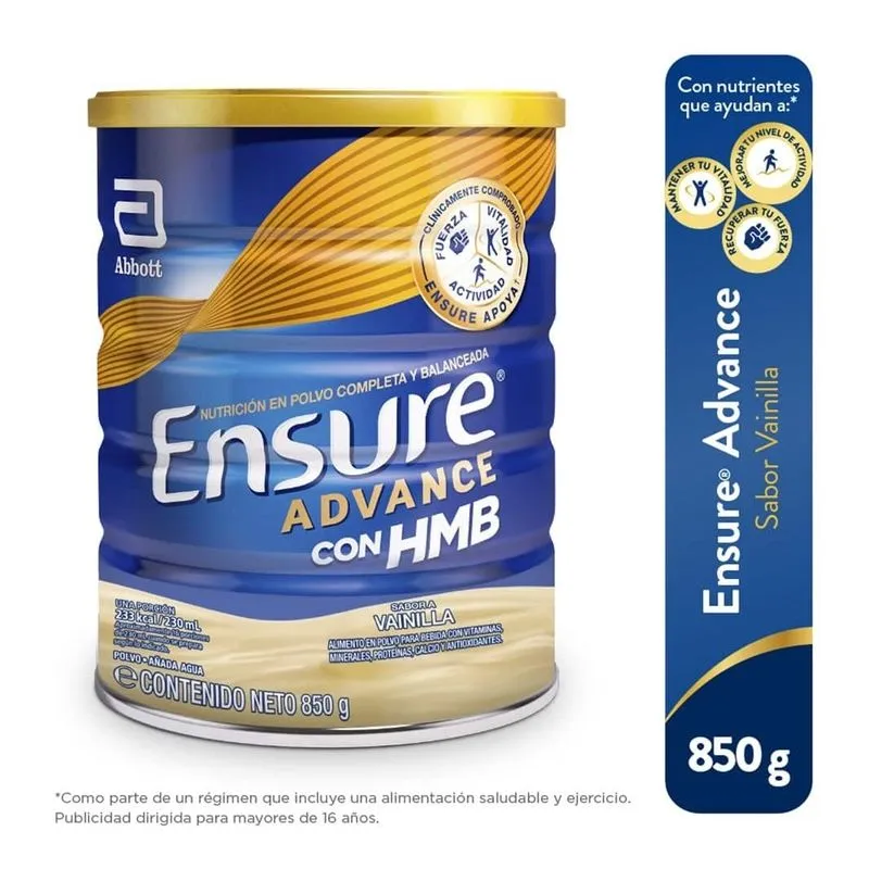 Ensure Advance Con Hmb Sabor A Vainilla Cont.neto 850 G...venta X 1 Frasco: imagen 1