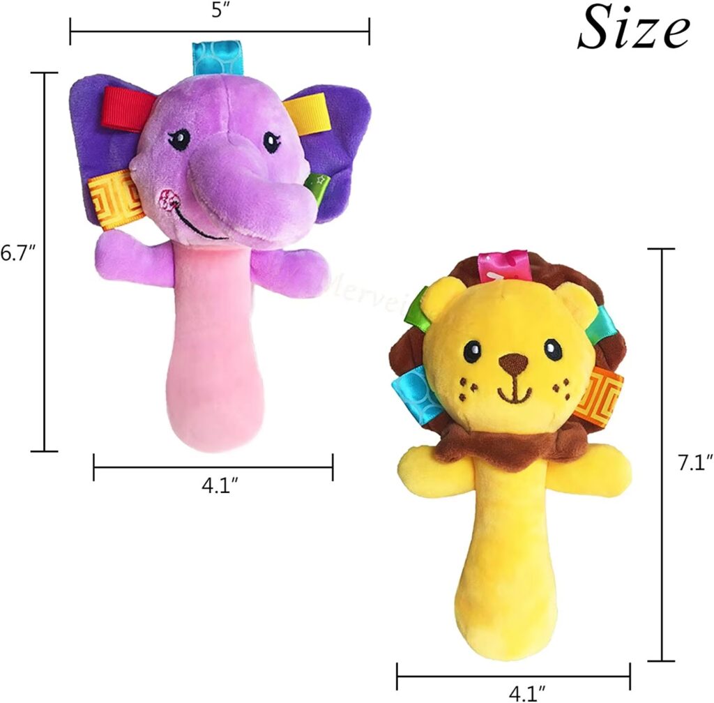 Sonajeros De Felpa Suave Para Bebé  , Juguetes De Agarre De Mano, Animal De Peluche, Agitador Para 3, 6, 9, 12 Meses