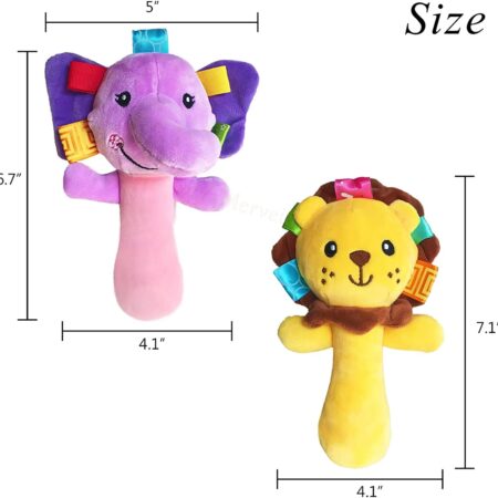 Sonajeros De Felpa Suave Para Bebé  , Juguetes De Agarre De Mano, Animal De Peluche, Agitador Para 3, 6, 9, 12 Meses: imagen 3